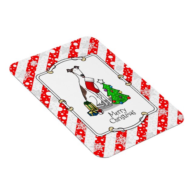 Imán Árbol de Navidad 2 Greyhound (romano le blanco) Pe (Lado Derecho)