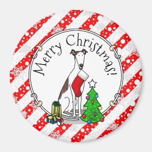 Imán Árbol de Navidad 2 Greyhound (romano le blanco) Pe