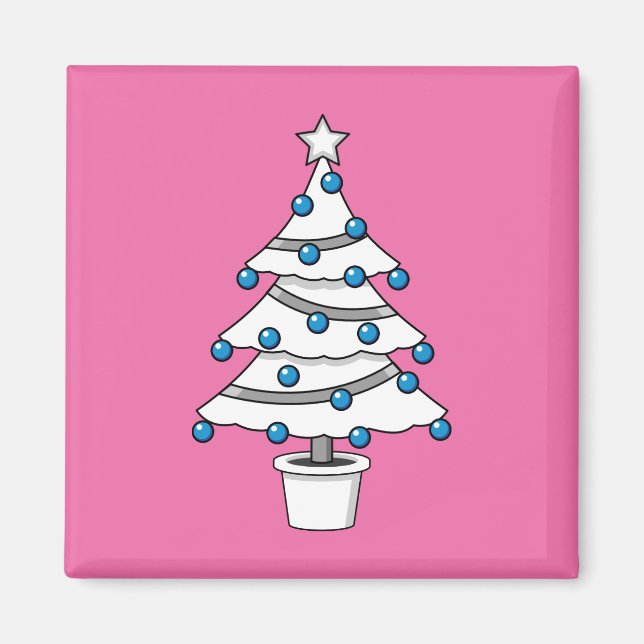 Imán Árbol de Navidad Blanco (Frente)