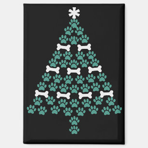 Imán Árbol de Navidad con Huella de Perro Regalo Navide