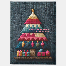 Imán Árbol de Navidad con Textura de Tela Acolchada Aco