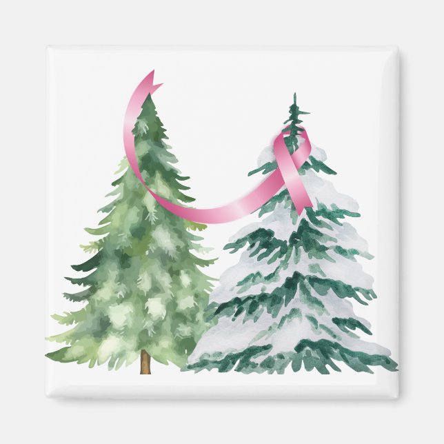 Imán Árbol de Navidad Coquette, Conciencia sobre el Cán (Frente)