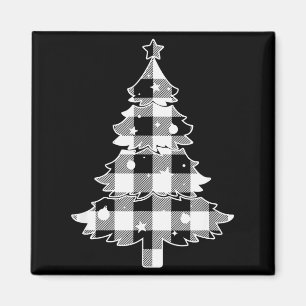 Imán Árbol de Navidad Cuadro de Búfalo Negro y Blanco M