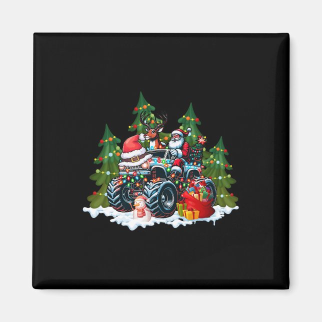 Imán Árbol de Navidad Cute Santa Cláusula Monstruo Re (Frente)