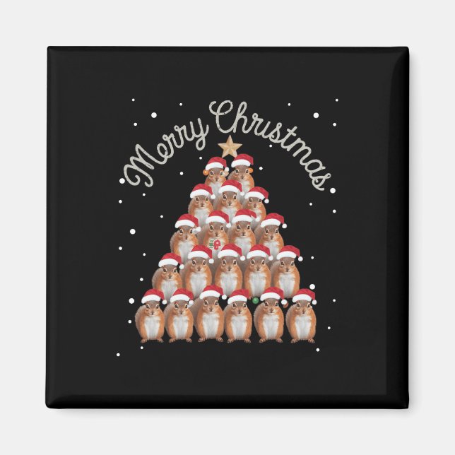 Imán Árbol de navidad de ardilla 2 (Frente)