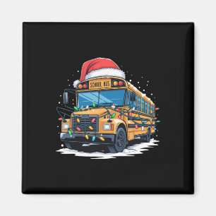 Imán Árbol de navidad de autobús escolar Cute Santa Hat