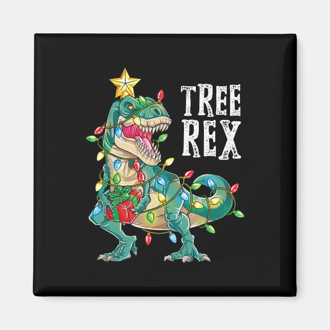 Imán Árbol de Navidad de dinosaurio de Most Wonderful C (Frente)