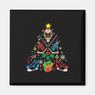 Imán Árbol de Navidad de hockey sobre hielo de Feliz Na