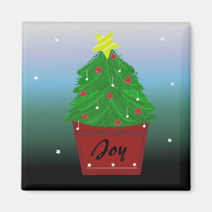 Imán Árbol de Navidad de hoja perenne en maceta