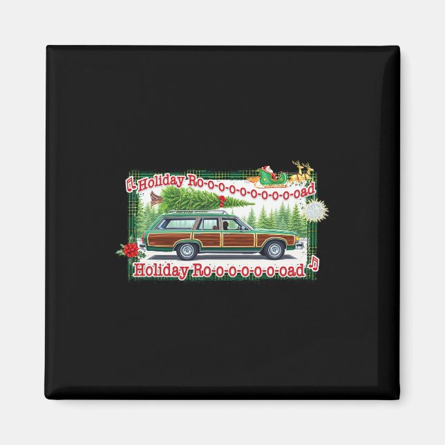 Imán Árbol de Navidad de Holiday Road (Frente)