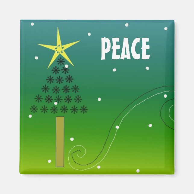 Imán Árbol de Navidad de la Paz (Frente)