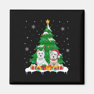 Imán Árbol de Navidad de Perro Occidental enciende a Sa