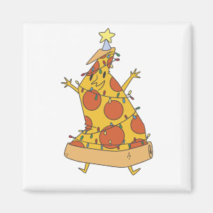 Imán Árbol de Navidad de Pizza - Comida Divertida de Na