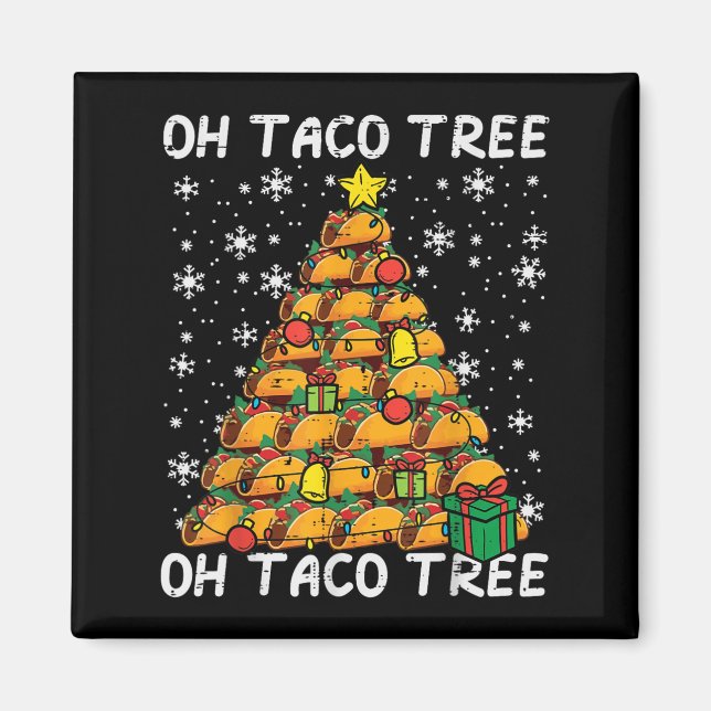 Imán Árbol de Navidad de Tacos Divertido Xmas Amante de (Frente)