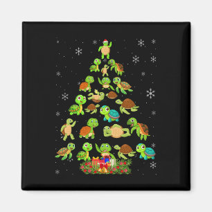 Imán Árbol de Navidad de tortuga marina que coincide co
