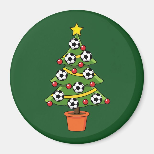 Imán Árbol de Navidad del fútbol de fútbol (Frente)