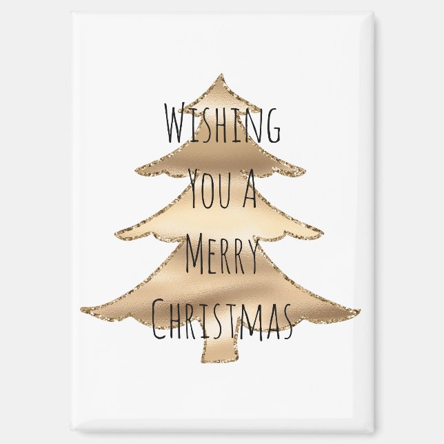 Imán Árbol de Navidad dorado (Anverso)