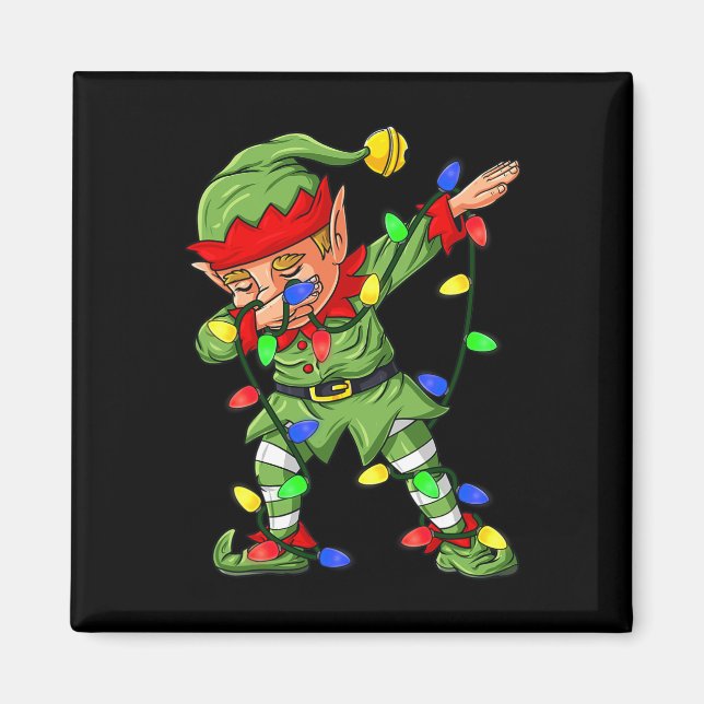 Imán Árbol de Navidad Elf Dabbing enciende niños Dab Xm (Frente)