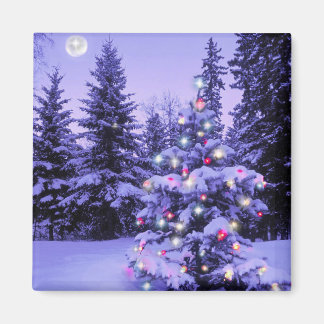 Imán Árbol de Navidad en el bosque