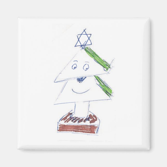 Imán Árbol de Navidad feliz (Frente)