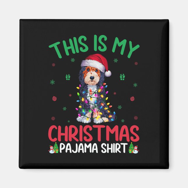 Imán Árbol de Navidad feo ilumina a Cristo de perro de  (Frente)