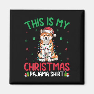 Imán Árbol de Navidad feo ilumina Santa Akita Inu Perro