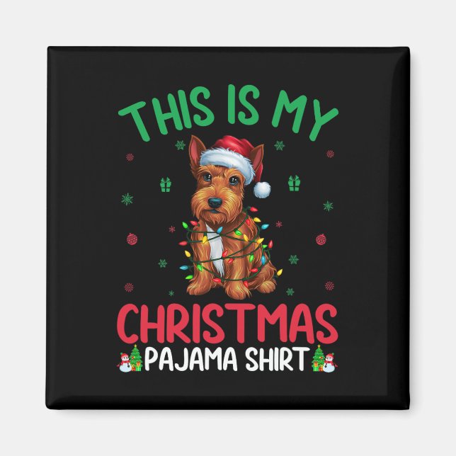 Imán Árbol de Navidad feo Santa Escocia Perro Territori (Frente)