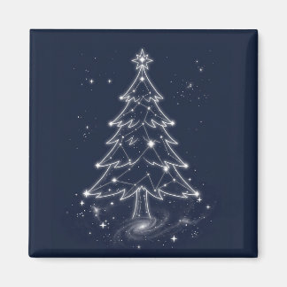 Imán árbol de Navidad formado por líneas de constelacio