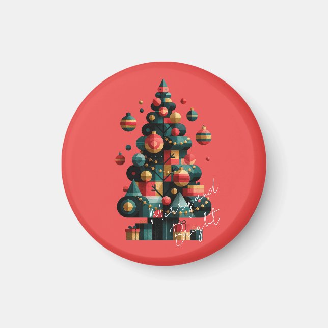 Imán Árbol de Navidad geométrico (Frente)