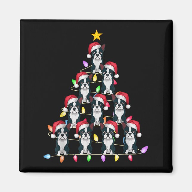 Imán Árbol de Navidad iluminan a hombres mujeres de San (Frente)