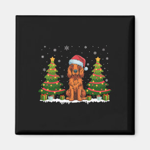 Imán Árbol de Navidad Luz de ciervo irlandés Perro Sant
