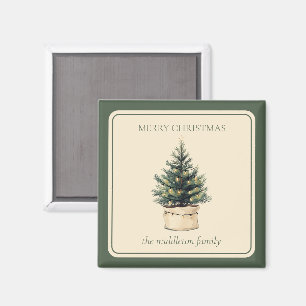 Imán Árbol de Navidad mínimo rústico