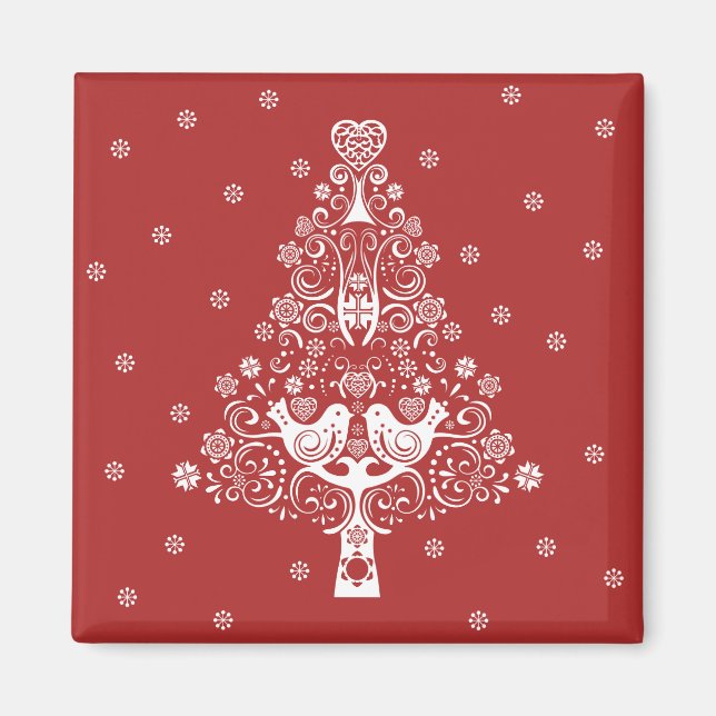 Imán Árbol de Navidad nórdico escandinavo (Frente)