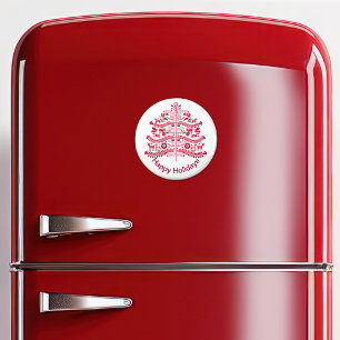 Imán Árbol de Navidad Nórdico Escandinavo Rojo