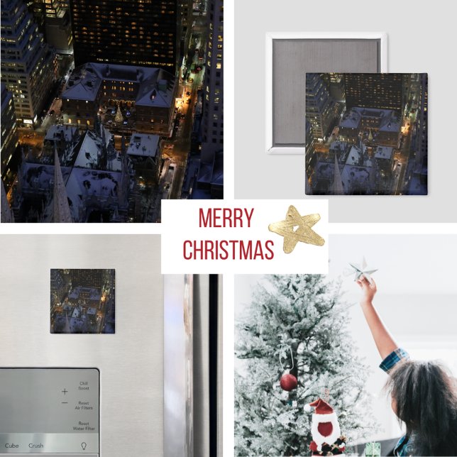 Imán Árbol de Navidad oculto en Manhattan de noche (Subido por el creador)