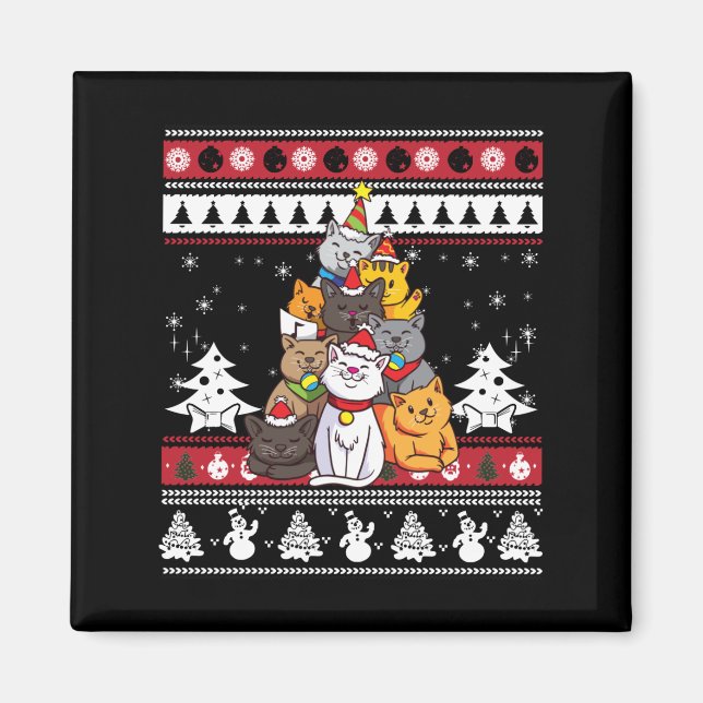 Imán Árbol de Navidad para Gatos (Frente)