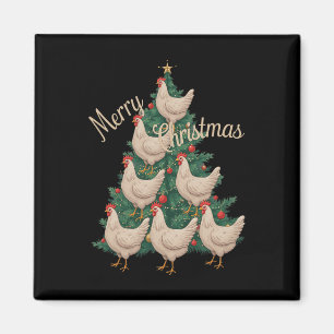 Imán Árbol de Navidad Pollo Divertido de Pollos Árbol d