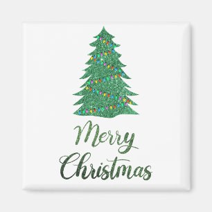 Imán Árbol de navidad - purpurina verde