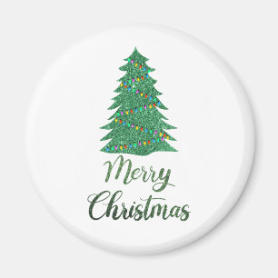 Imán Árbol de navidad - purpurina verde