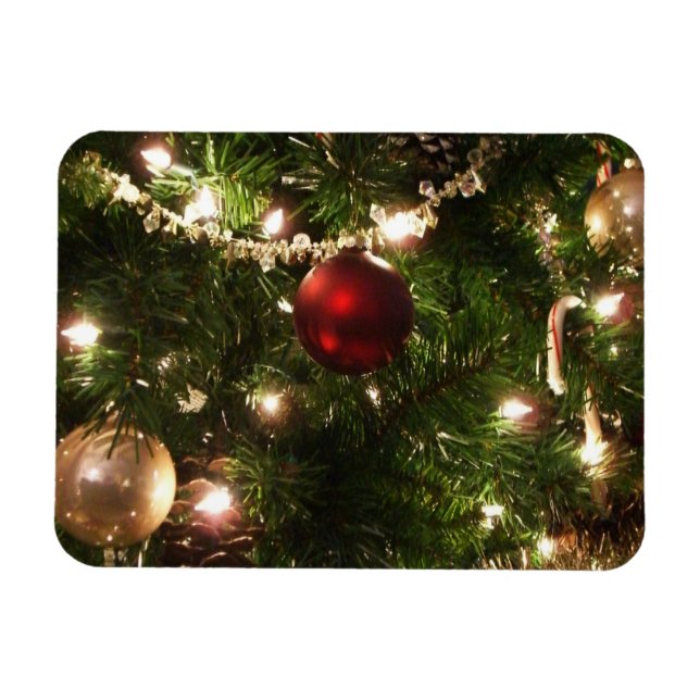 Imán Árbol de Navidad que ferio Bonito Verde y Rojo (Horizontal)