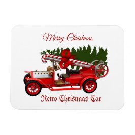 Imán Árbol de Navidad Retro Red Car