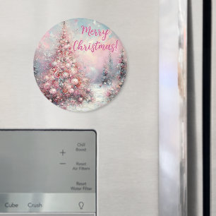 Imán Árbol de Navidad Rosa Caprichoso Personalizado