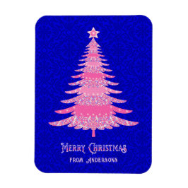 Imán Árbol de Navidad rosado Personalizado Esparkle Mod