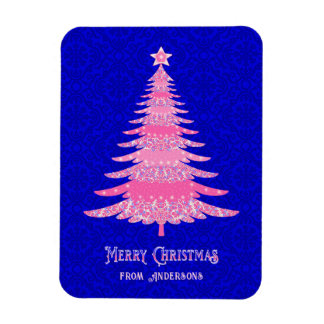 Imán Árbol de Navidad rosado Personalizado Esparkle Mod