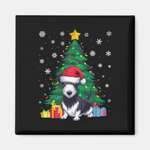 Imán Árbol de navidad sudoroso ilumina perro de rat ter