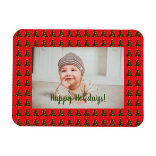 Imán Árbol de Navidad Verde-Rojo personalizado