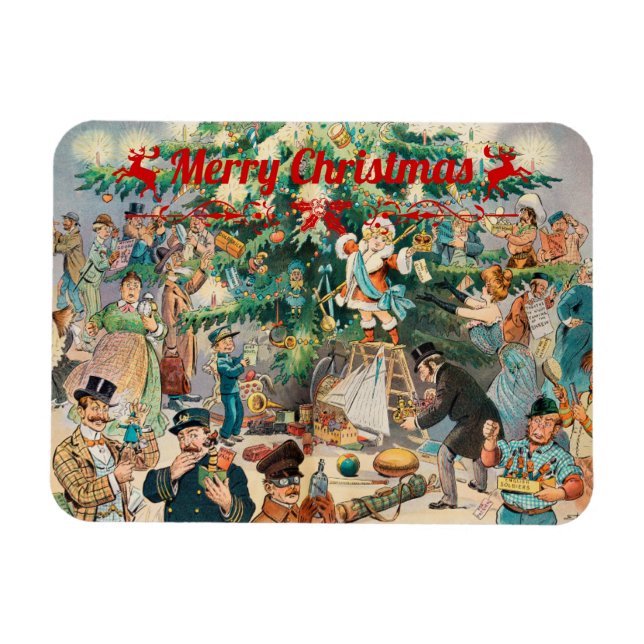 Imán Árbol de navidad virgen litográfico (Horizontal)