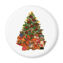 Árbol de Navidad y osos de peluche