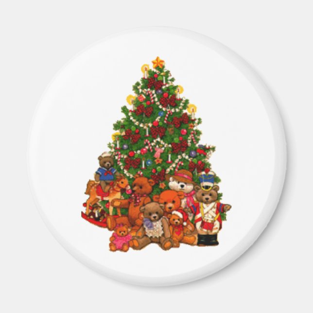 Imán Árbol de Navidad y osos de peluche (Frente)