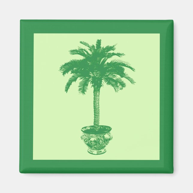 Imán Árbol de palmas potentes - verde esmeralda y verde (Frente)